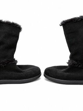 Timberland Women’s Black Genuine Leather Faux Fur Winter Boots Size 7.5M